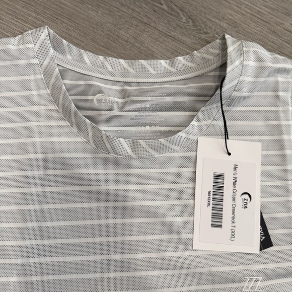 ZYIA Light Gray Striped Short Sleeve Tee - Picture 2 of 3